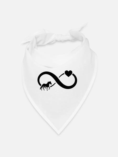 Infinity Heart and Horse - - Bandana - white - Front