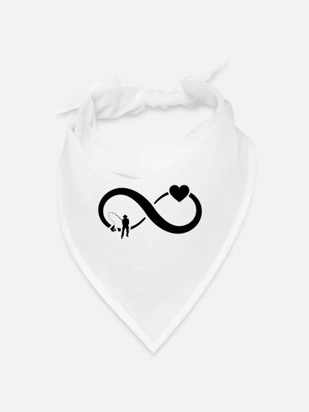 Infinity Heart and Fishing - - Bandana - Weiß - Vorne