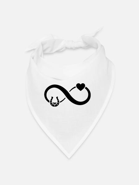 Infinity Heart and Horse 2 - - Bandana - white - Front