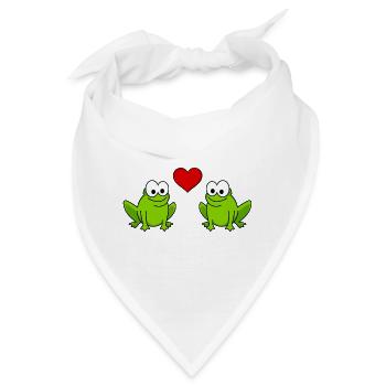 Frosch Comic Paar liebe - Bandana - Weiß - Vorne