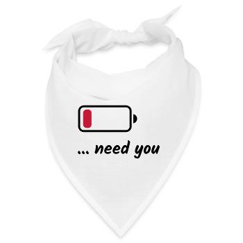 Low Battery Need You - Bandana - Weiß - Vorne