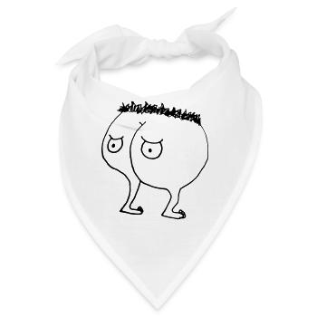 Arsch Gesicht Arschgesicht lustiger Charakter - Bandana - Weiß - Vorne