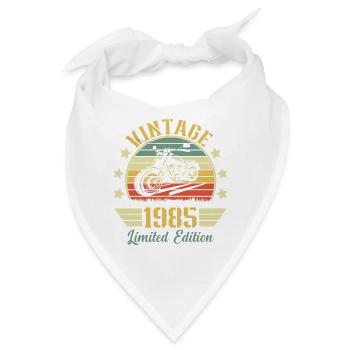 Vintage 1985 Retro Motorrad Geburtstagsgeschenk - Bandana - Weiß - Vorne