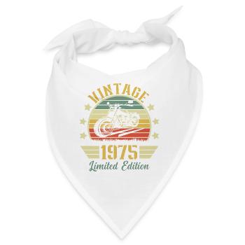 Vintage 1975 Retro Motorrad Geburtstagsgeschenk - Bandana - Weiß - Vorne