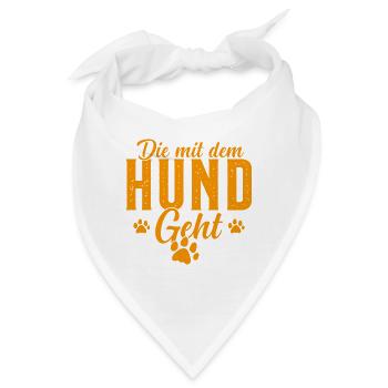 Die mit dem Hund geht Hunde Mama - Bandana - Weiß - Vorne