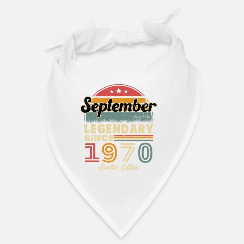 September 1970 Vintage Retro Geburtstagsgeschenk - Bandana - Weiß