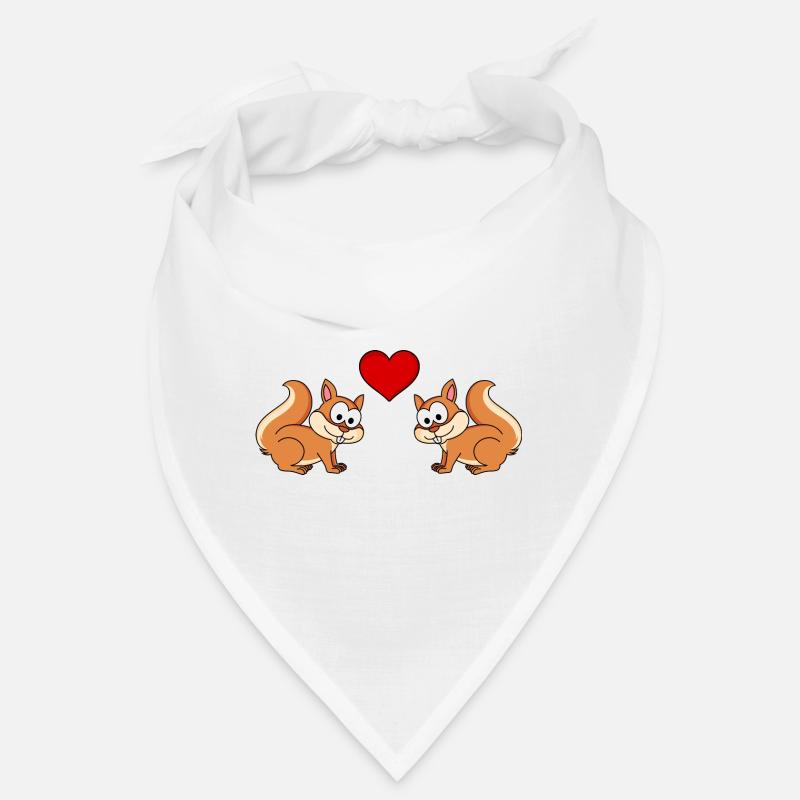 Eichhörnchen Comic Paar Liebe Bandana