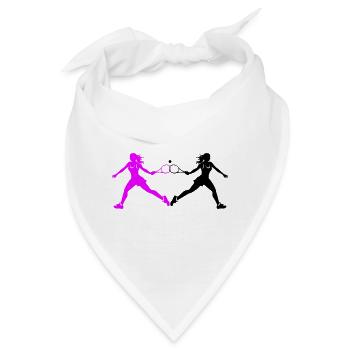 Tennis Spielerin Silhouette - Bandana - Weiß - Vorne