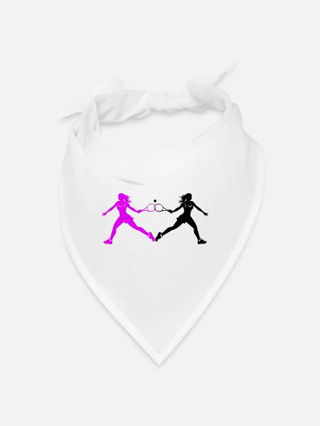 Silhouette de joueur de tennis - Bandana - blanc - Devant