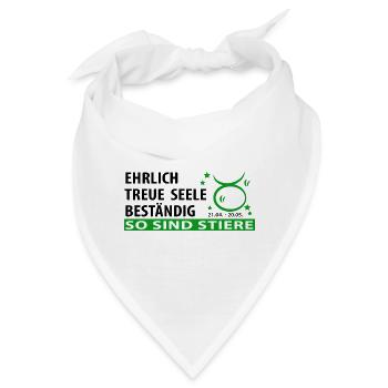 Sternzeichen Stier - Eigenschaften - Bandana - Weiß - Vorne