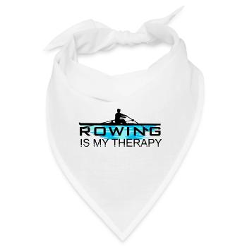 Rudern ist meine Therapie, Rudern, Ruderer - Bandana - Weiß - Vorne
