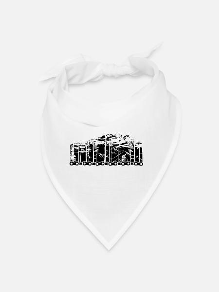 Fahrradkette und Wald - - Bandana - Weiß - Vorne