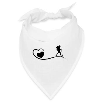 Herz und wanderin - - Bandana - Weiß - Vorne