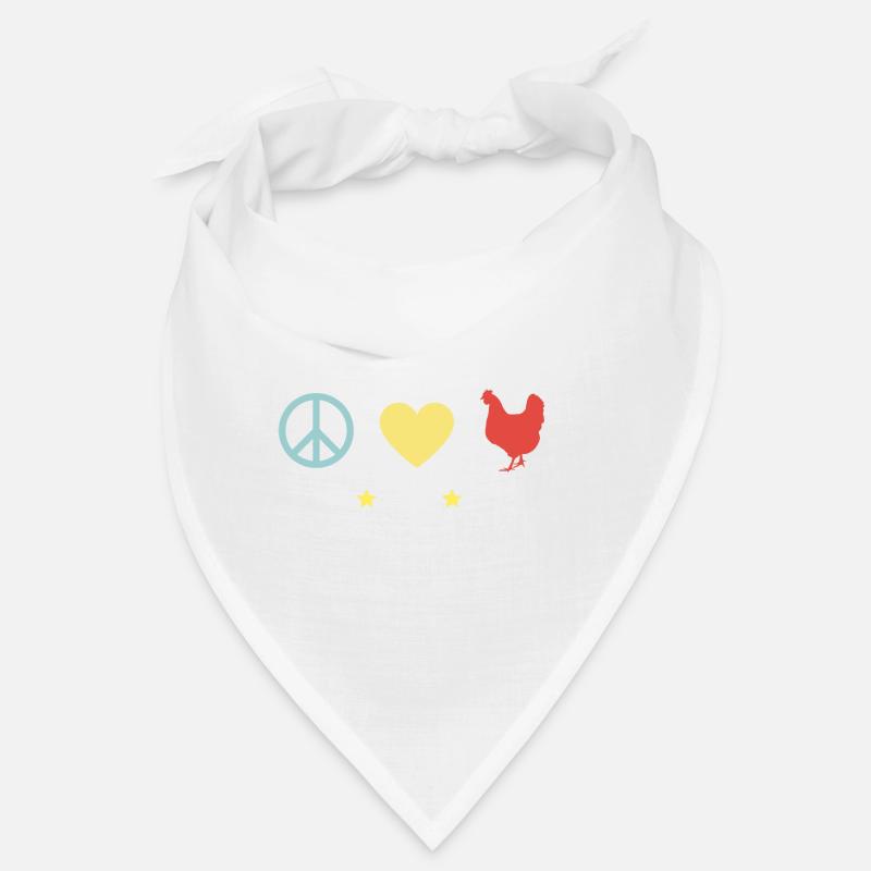 Bauernhof Tier Frieden Hühner Bauer Geschenk Huhn - Bandana - Weiß