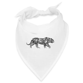 Leopard Tribal Tattoo - Bandana - Weiß - Vorne