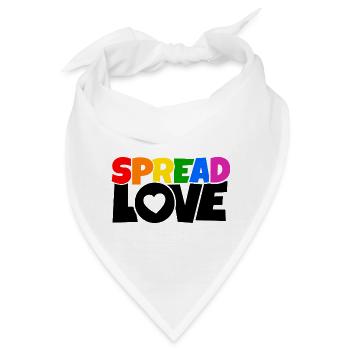 T-Shirt mit Spread Love in Regenbogenfarben - Bandana - Weiß - Vorne