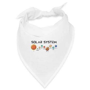 Sonnensystem mit seinen Planeten - Bandana - Weiß - Vorne