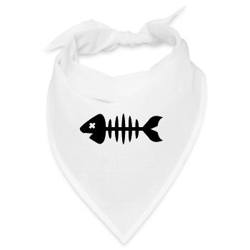 Fisch Symbol Knochen Gräte - Bandana - Weiß - Vorne