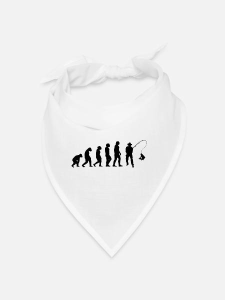 Evolution und Angeln - - Bandana - Weiß - Vorne