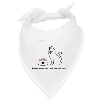 Feinschmecker auf vier Pfoten! - Bandana - Weiß - Vorne