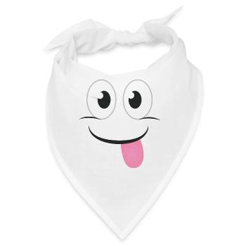 FRECHES GESICHT - Lustiges Comic Geschenk Shirts - Bandana - Weiß - Vorne