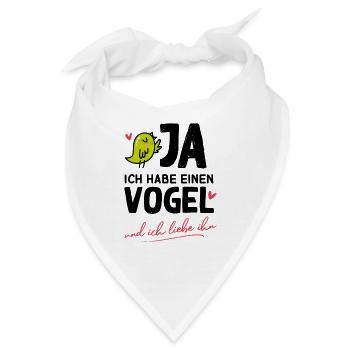 Vogel grüner Wellensittich lustige Sprüche Spruch - Bandana - Weiß - Vorne