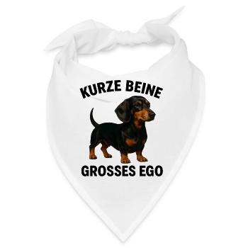 Kurze Beine, großer Ego-Dackel - Bandana - Weiß - Vorne