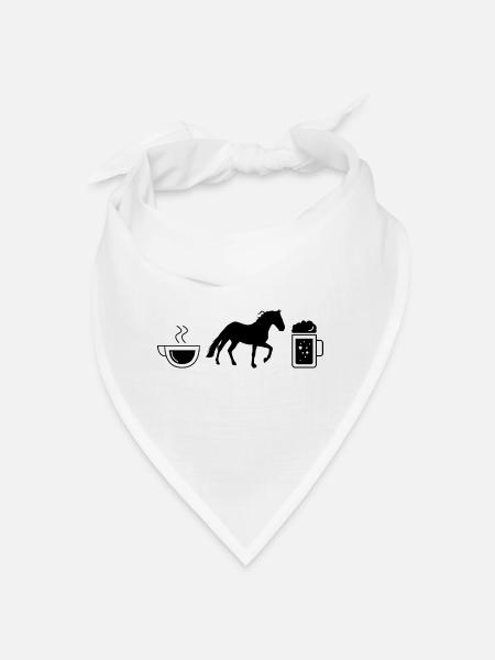 Coffee beer and horse - (3) - Bandana - white - Front