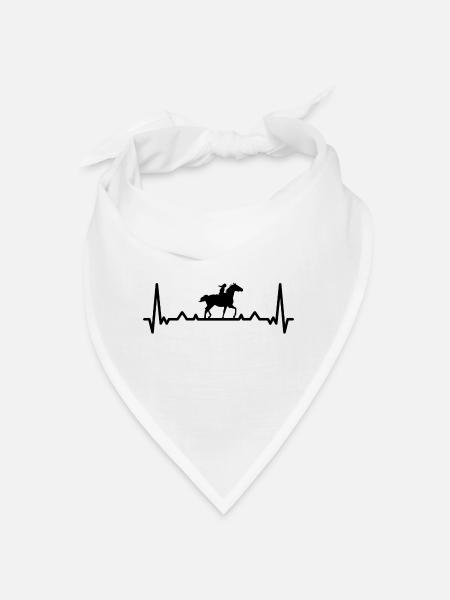 Heartbeat and Horse - (2) - Bandana - white - Front