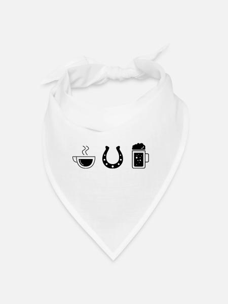 Coffee beer and horse - - Bandana - white - Front