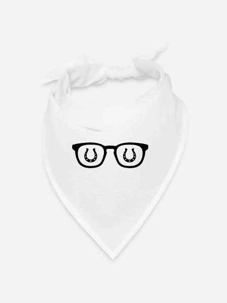 Sonnenbrille und Pferd 2 - - Bandana - Weiß - Vorne