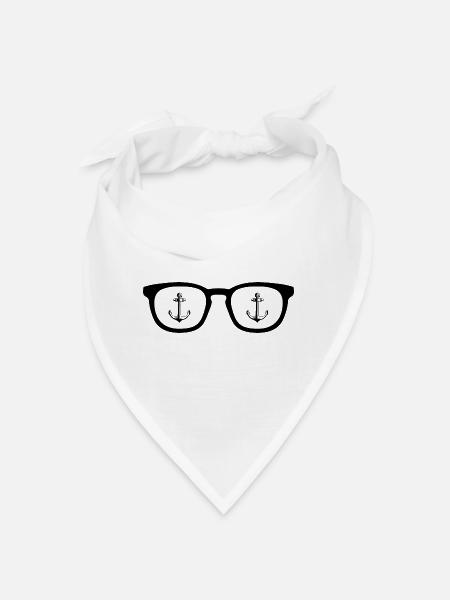 Sonnenbrille und Segeln 1 - - Bandana - Weiß - Vorne