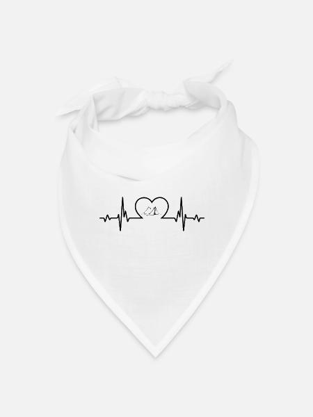 Cœur de battement de cœur et camping - (4) - Bandana - blanc