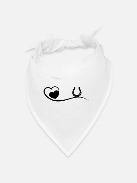 Heart and Horse - - Bandana - white - Front