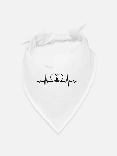 Herzschlagherz und Yoga - (2) - Bandana - Weiß - Vorne