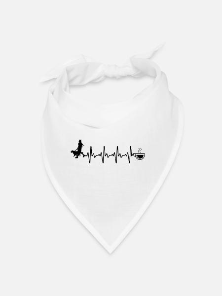 Heartbeat Coffee and Dog - (3) - Bandana - white - Front