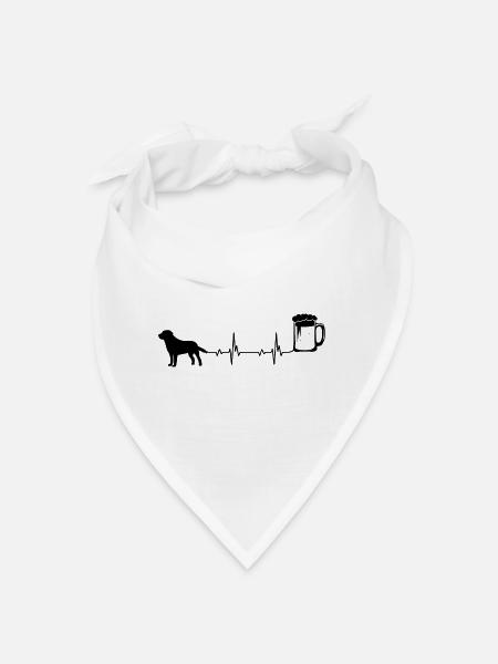 Heartbeat Beer and Dog - (5) - Bandana - white - Front