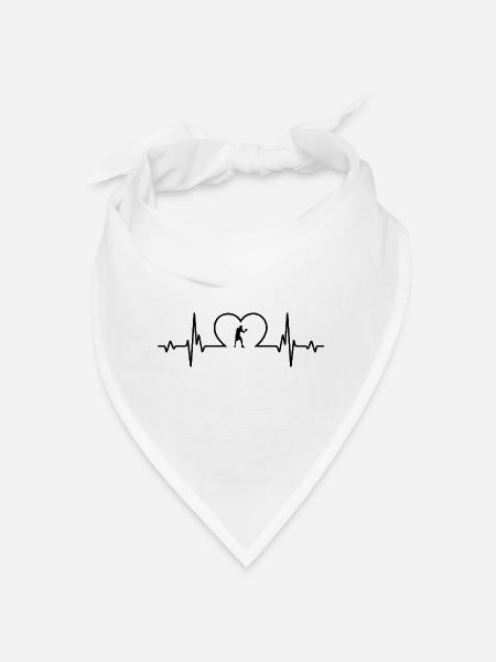 Herzschlagherz und Boxen - - Bandana - Weiß - Vorne