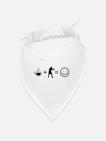 Kaffee Smile Face und Boxen - - Bandana - Weiß - Vorne