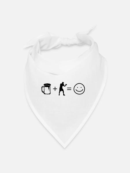 Bier Smile Face und Boxen - - Bandana - Weiß - Vorne