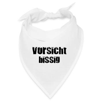 Vorsicht Bissig Black - Bandana - Weiß - Vorne