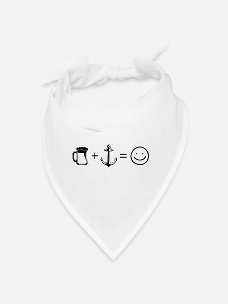Bier Smile Face und Segeln 1 - - Bandana - Weiß - Vorne