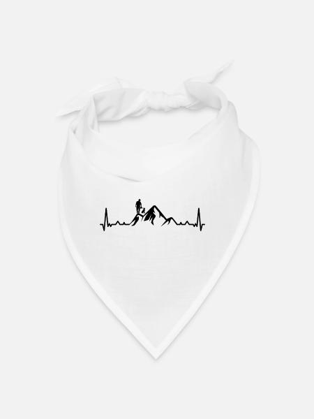 Heartbeat Mountain and Dog - (4) - Bandana - white - Front
