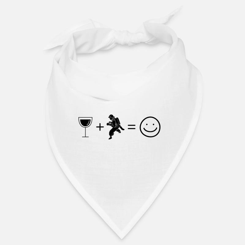 Wine Smile Face and Fire Brigade - - Bandana - white