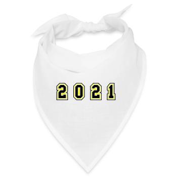 2021 Jahr Zahl - Bandana - Weiß - Vorne