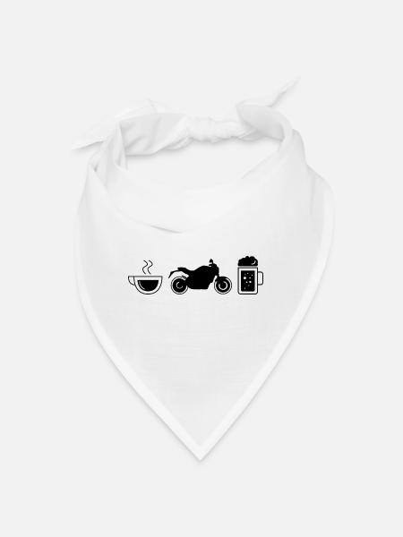 Kaffeebier und Motorrad - (MOTORRAD) - Bandana - Weiß - Vorne
