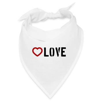 Liebe Herz - Bandana - Weiß - Vorne