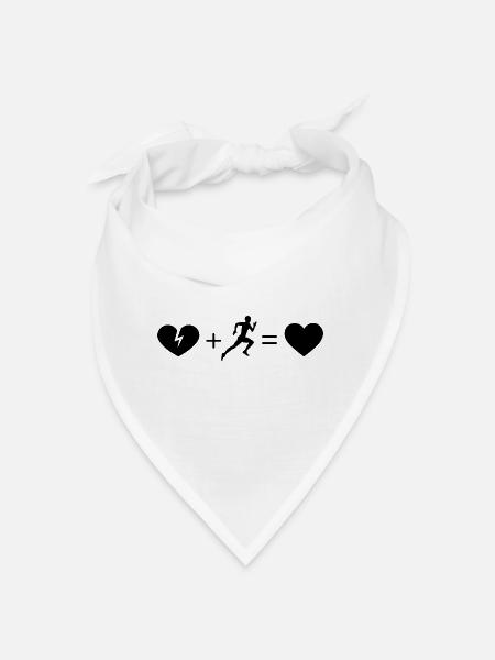 Cœur brisé et course - - Bandana - blanc - Devant
