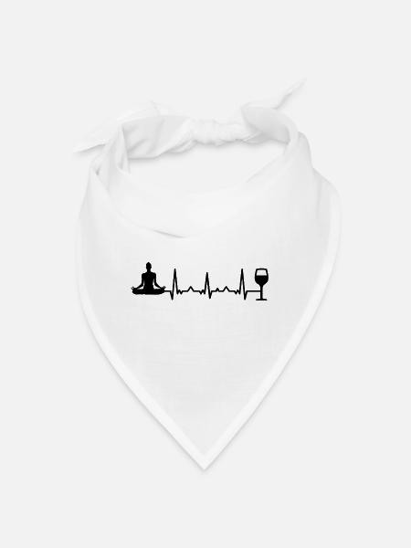 Heartbeat-Wein und Yoga - - Bandana - Weiß - Vorne