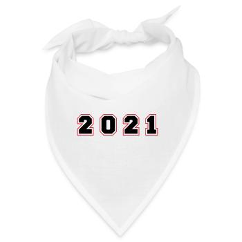 2021 Jahr Zahl - Bandana - Weiß - Vorne